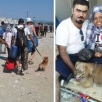 Syrische Flüchtlinge mit Hund