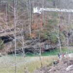 Mensch Hund Rettung aus eiskaltem Fluss