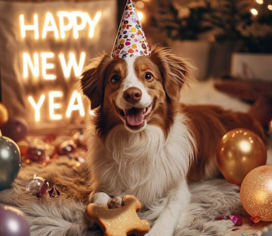 Hund Happy New Year