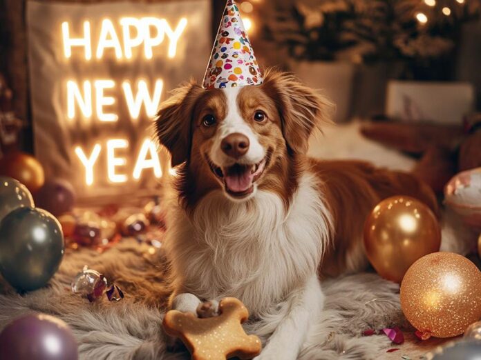 Hund Happy New Year